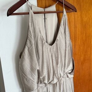 Carmen Marc Valvo Elegant Champagne Silk Dress